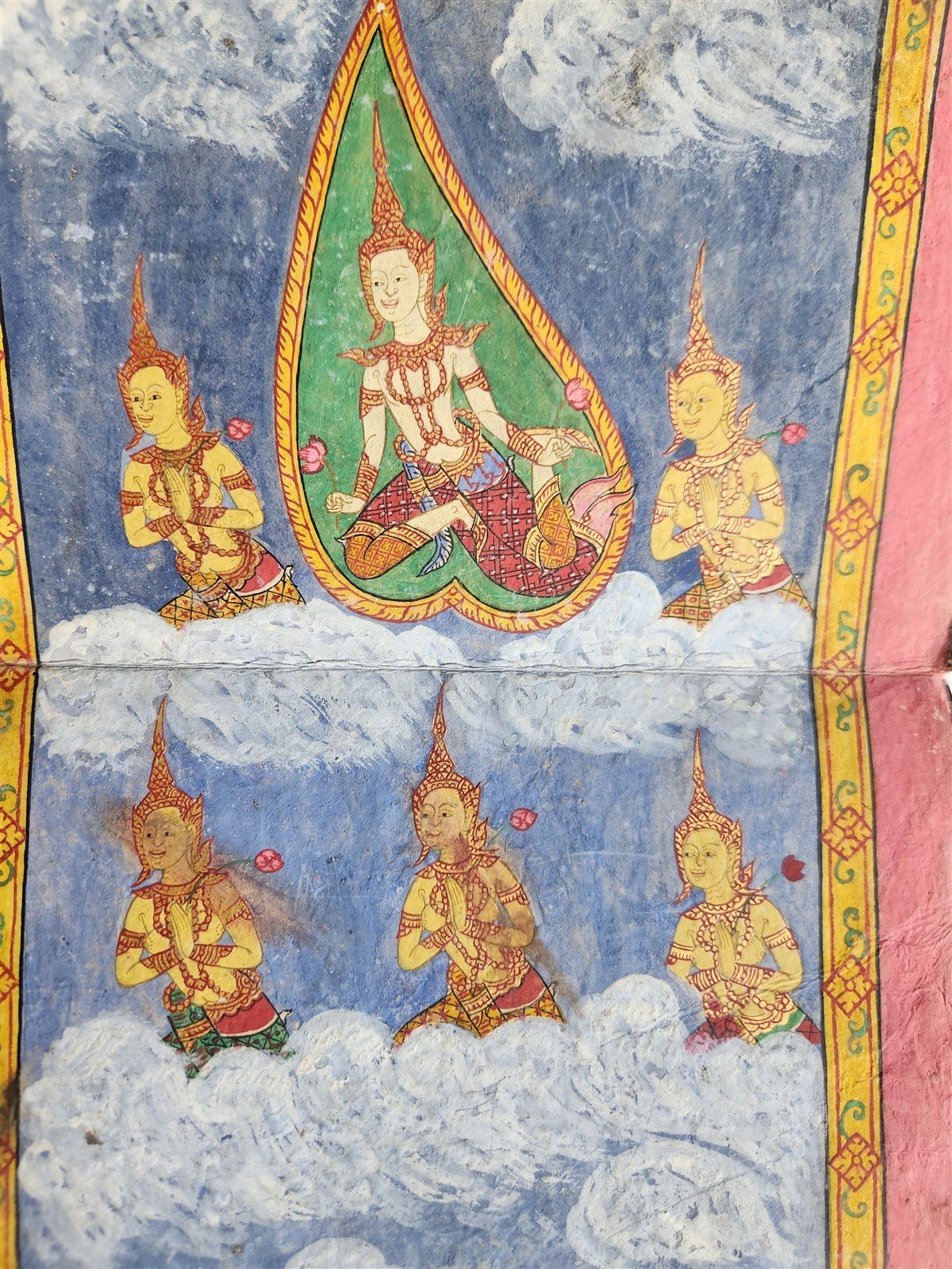 19th century ILLUMINATED BUDDHIST MANIUSCRIPT THAILAND antique - MONK Phra Malai