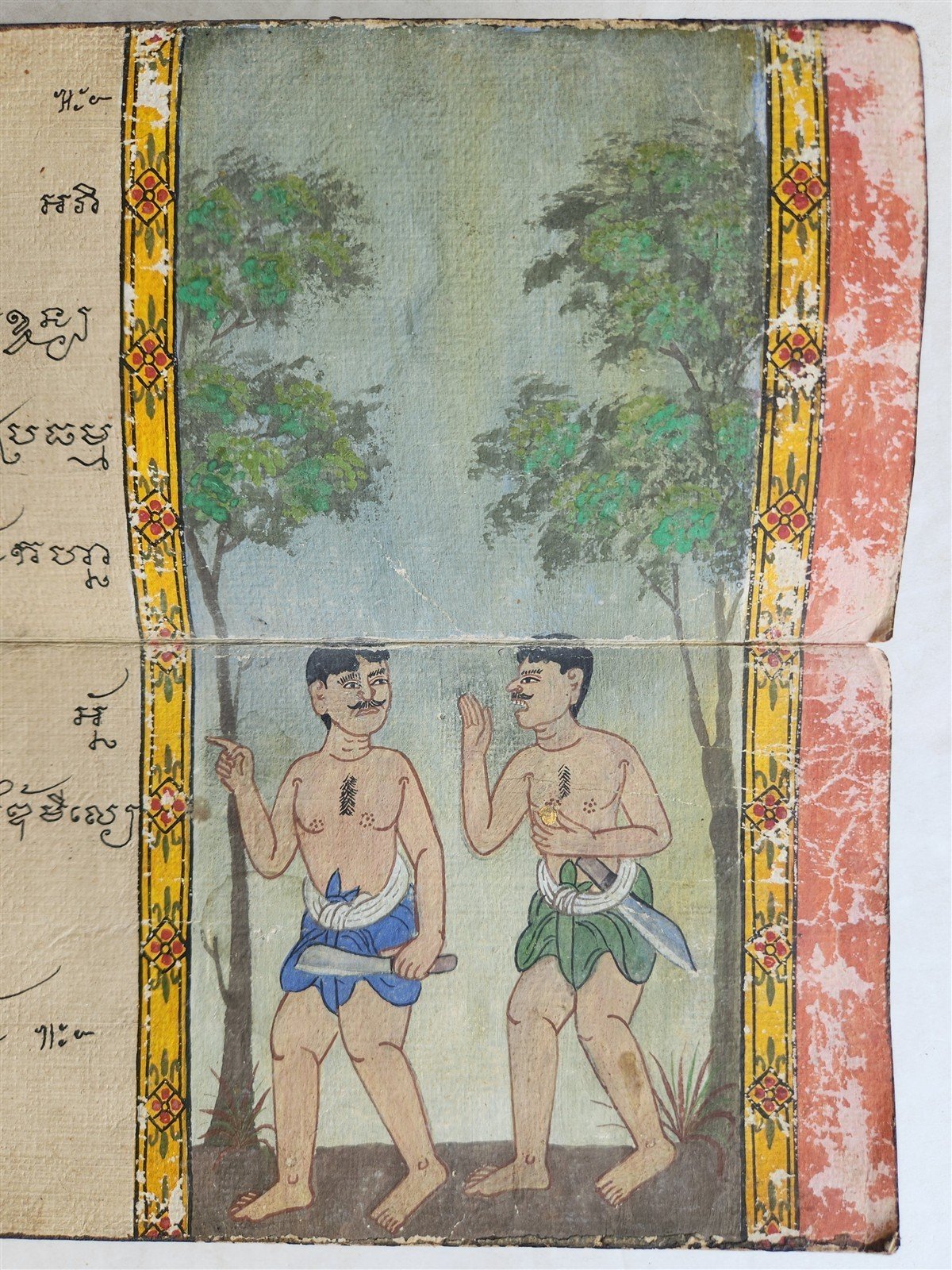 19th century ILLUMINATED BUDDHIST MANIUSCRIPT THAILAND antique - MONK Phra Malai