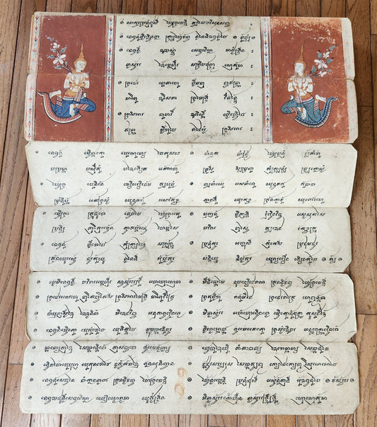 19th century ILLUMINATED BUDDHIST MANIUSCRIPT THAILAND antique Phra Malai LEGEND