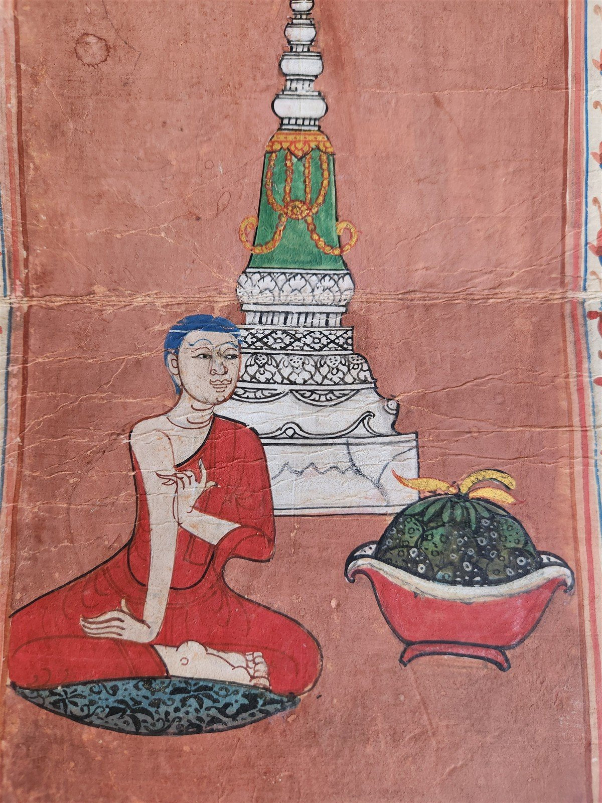 19th century ILLUMINATED BUDDHIST MANIUSCRIPT THAILAND antique Phra Malai LEGEND