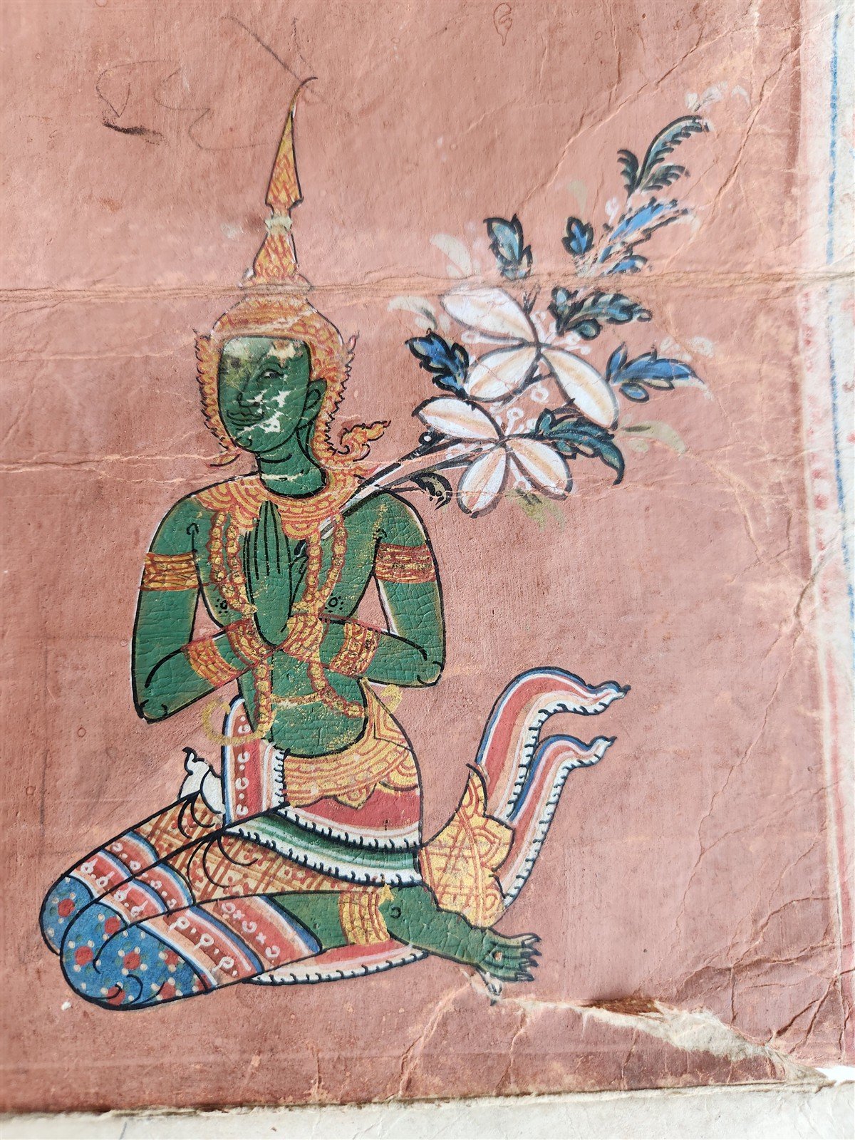 19th century ILLUMINATED BUDDHIST MANIUSCRIPT THAILAND antique Phra Malai LEGEND
