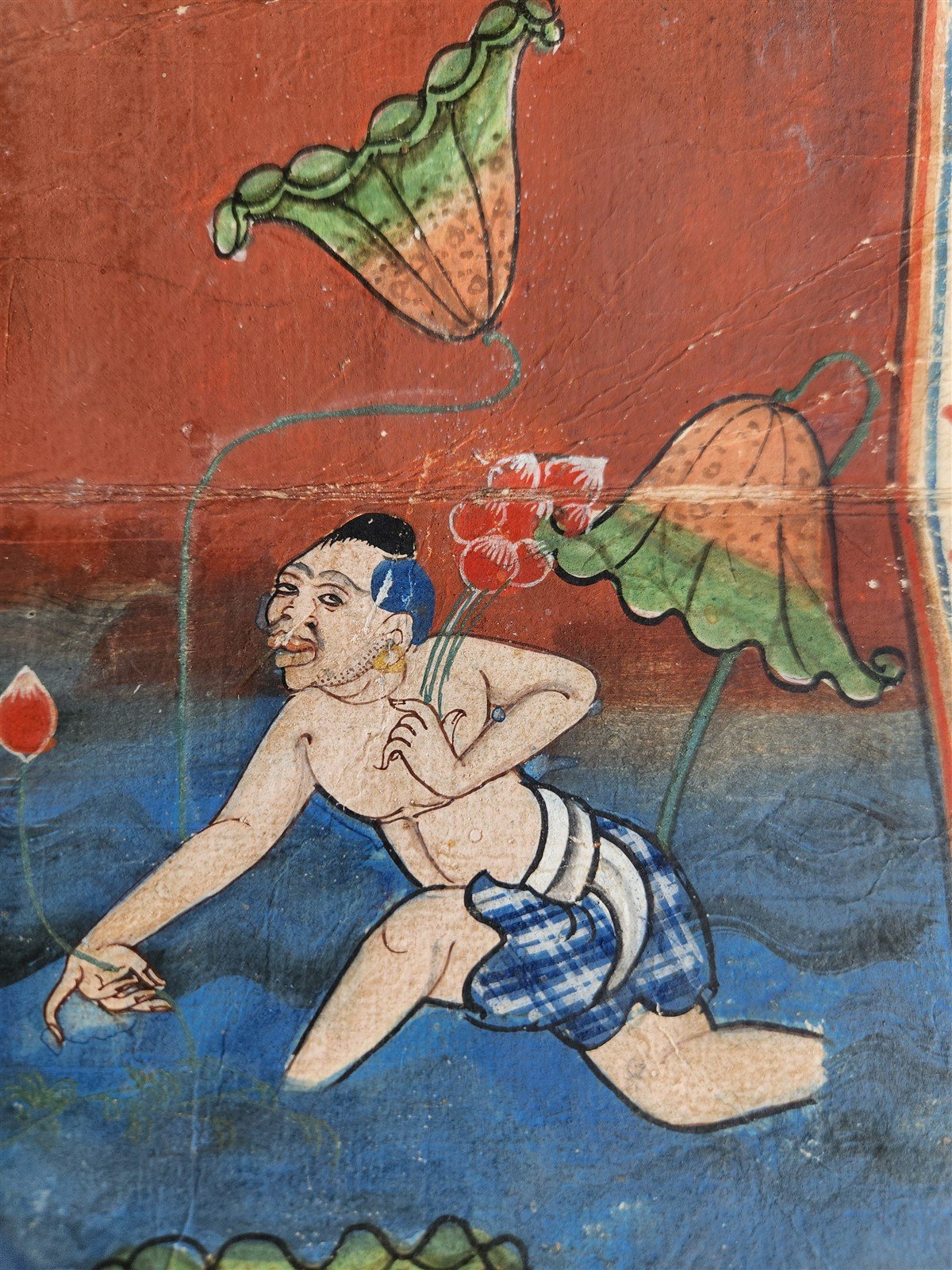 19th century ILLUMINATED BUDDHIST MANIUSCRIPT THAILAND antique Phra Malai LEGEND