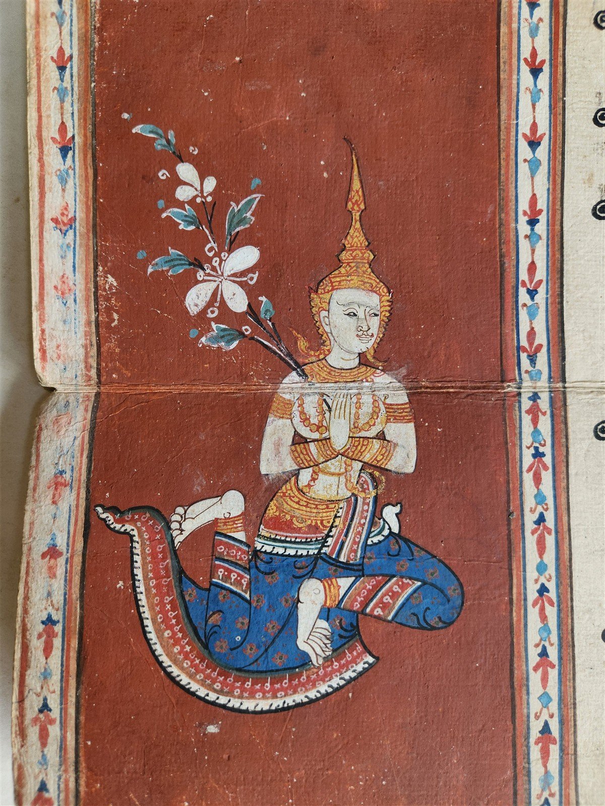 19th century ILLUMINATED BUDDHIST MANIUSCRIPT THAILAND antique Phra Malai LEGEND