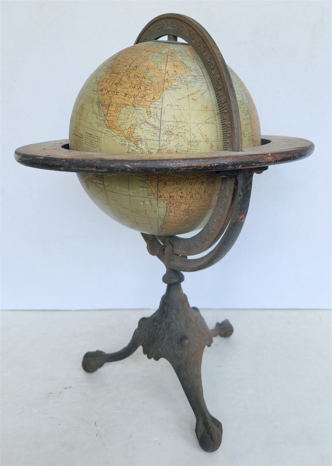 1920s RAND McNALLY EIGHT-INCH TERRESTRIAL GLOBE antique