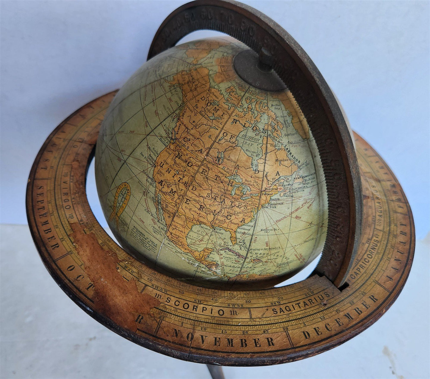 1920s RAND McNALLY EIGHT-INCH TERRESTRIAL GLOBE antique