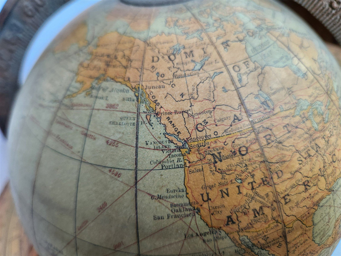 1920s RAND McNALLY EIGHT-INCH TERRESTRIAL GLOBE antique