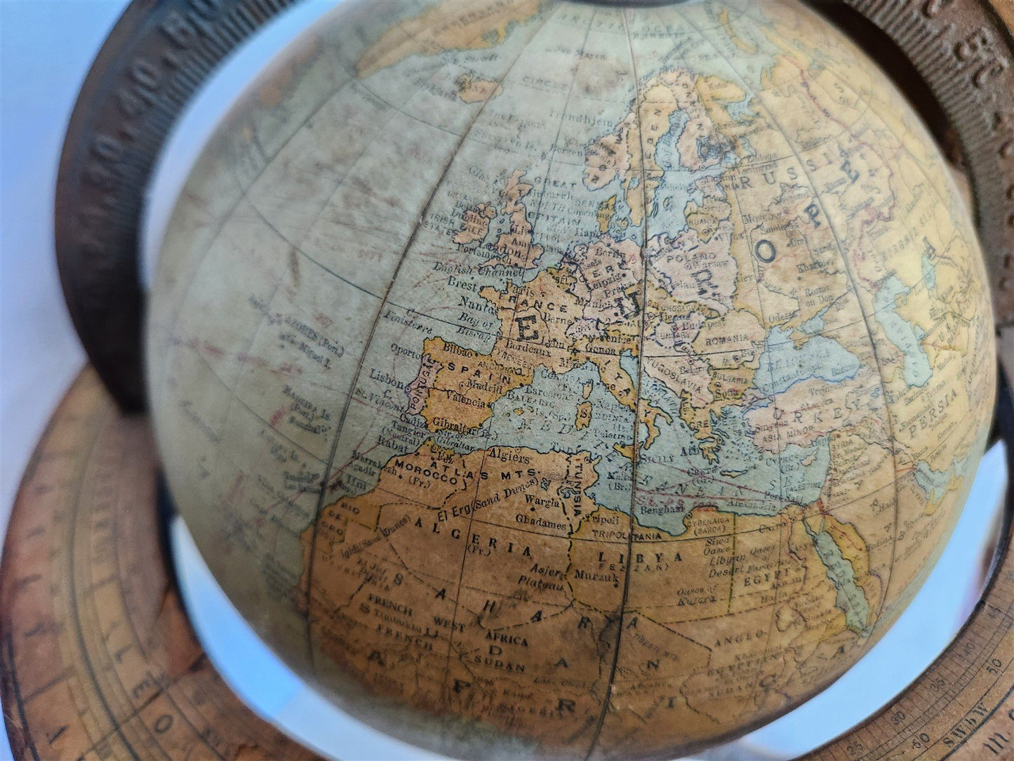 1920s RAND McNALLY EIGHT-INCH TERRESTRIAL GLOBE antique