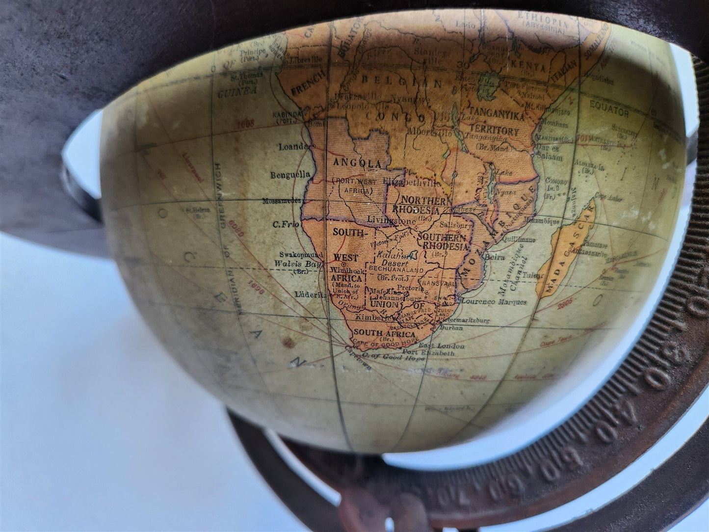 1920s RAND McNALLY EIGHT-INCH TERRESTRIAL GLOBE antique