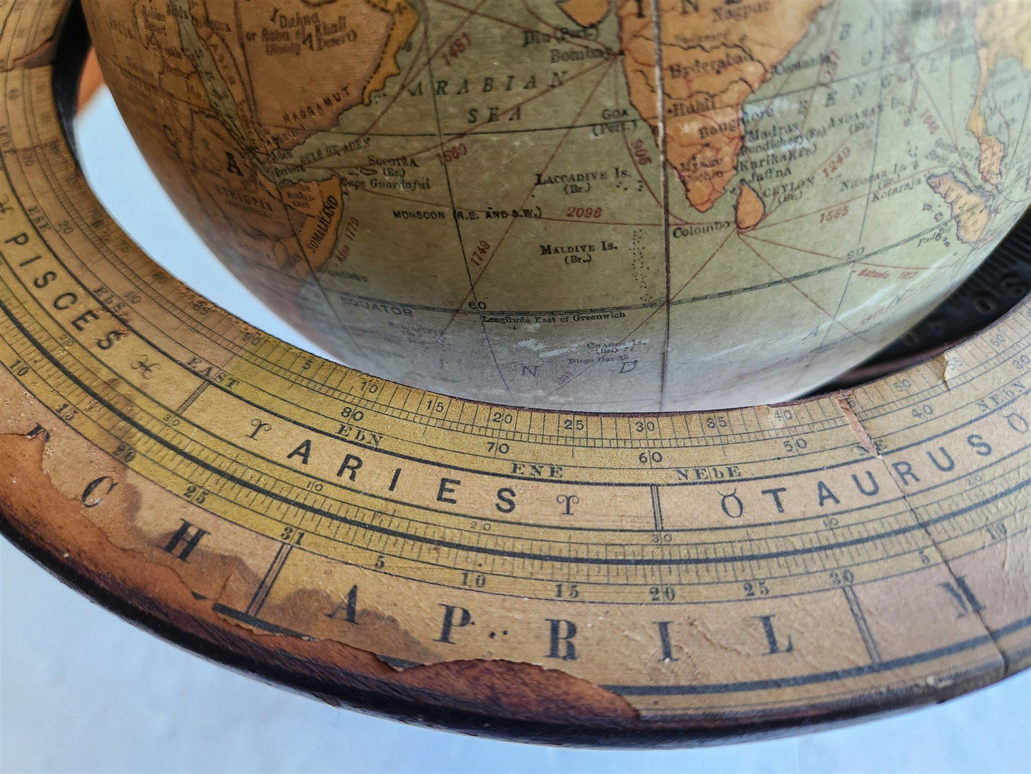 1920s RAND McNALLY EIGHT-INCH TERRESTRIAL GLOBE antique