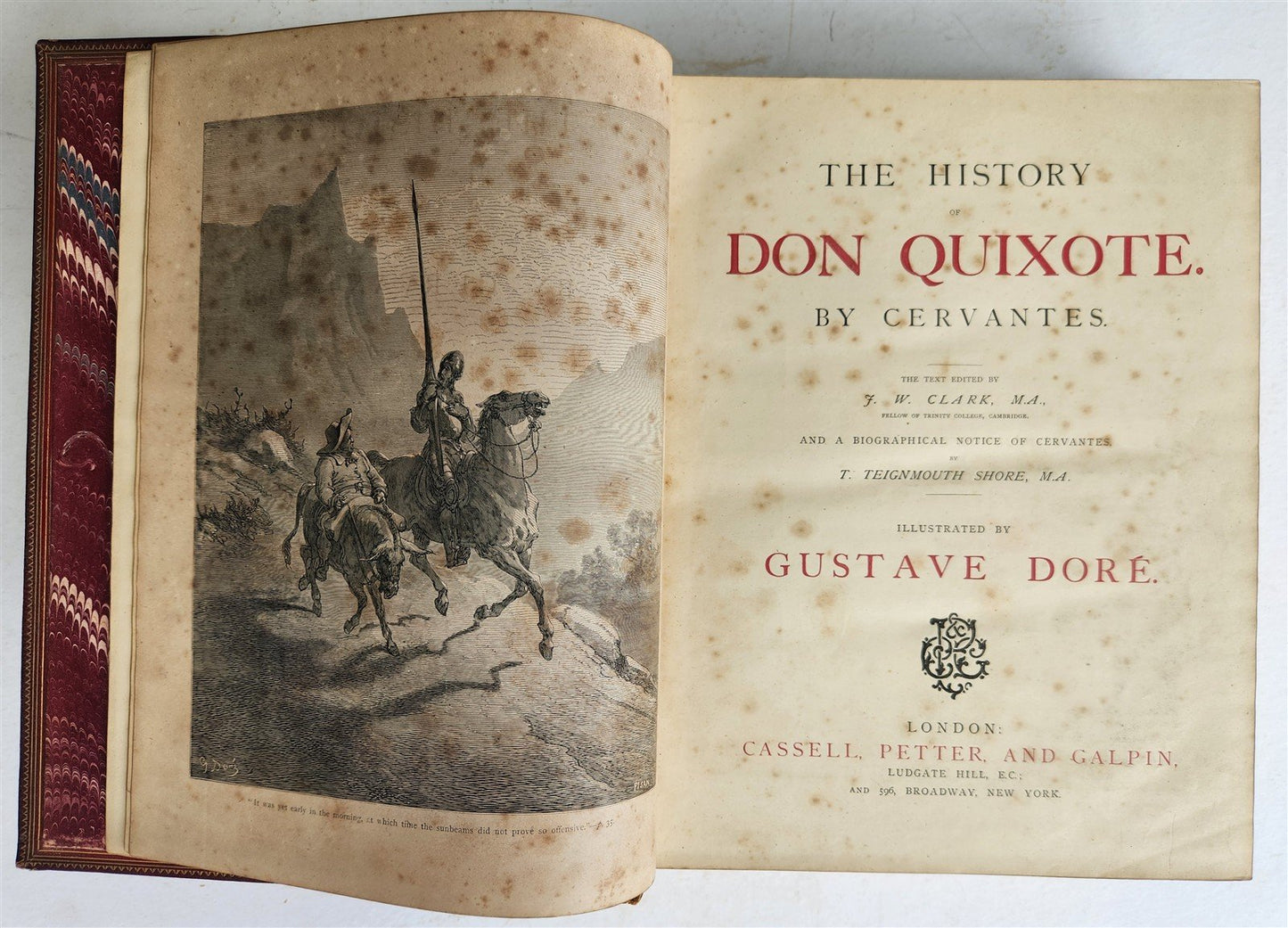 1864 DON QUIXOTE by CERVANTES antique GUSTAVE DORE ILLUSTRATED FOLIO in ENGLISH