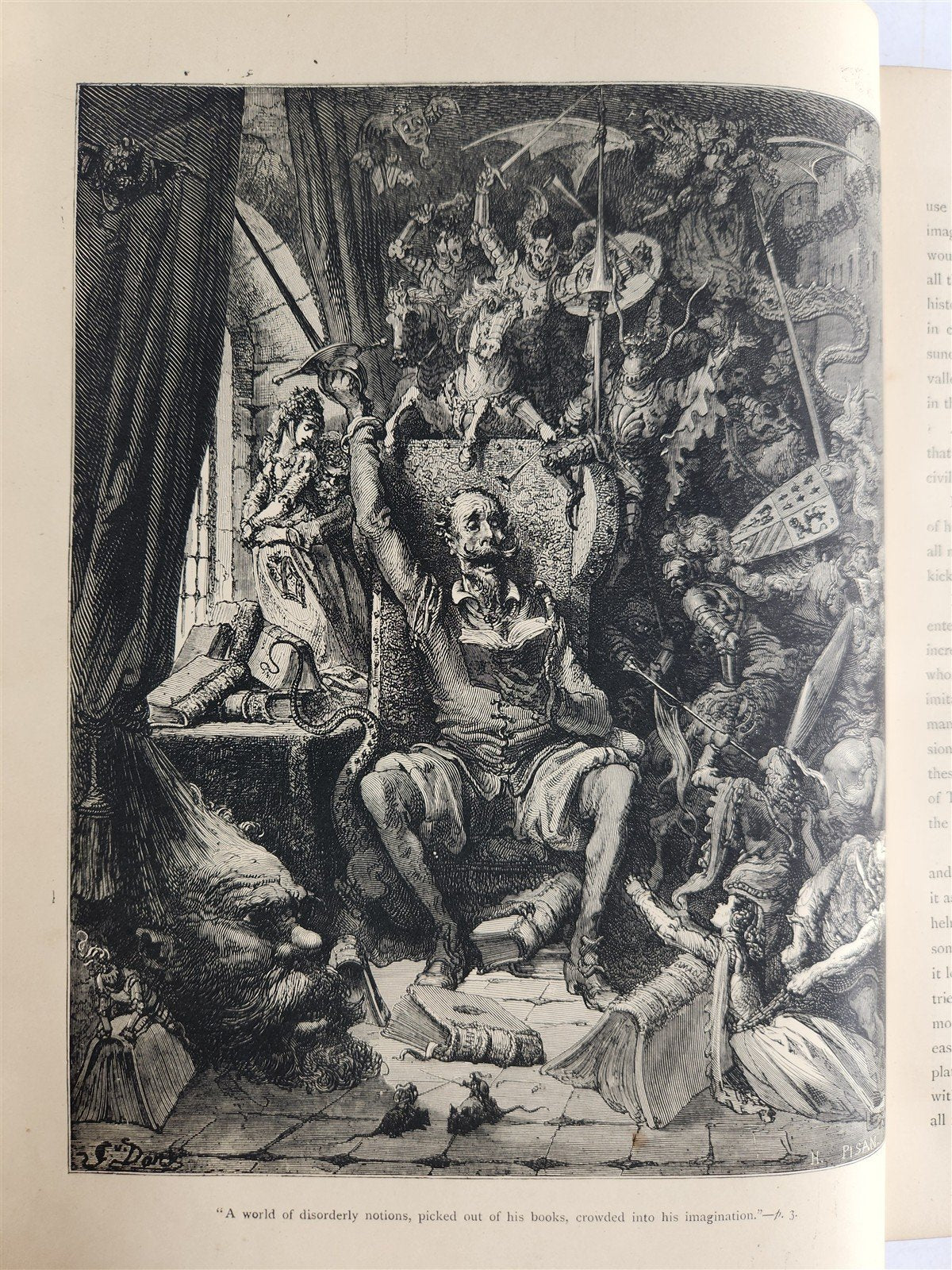 1864 DON QUIXOTE by CERVANTES antique GUSTAVE DORE ILLUSTRATED FOLIO in ENGLISH
