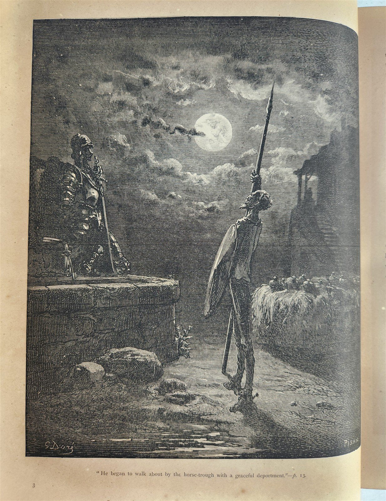 1864 DON QUIXOTE by CERVANTES antique GUSTAVE DORE ILLUSTRATED FOLIO in ENGLISH