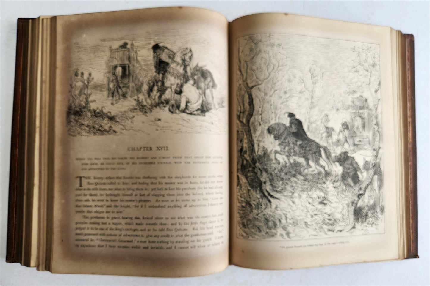 1864 DON QUIXOTE by CERVANTES antique GUSTAVE DORE ILLUSTRATED FOLIO in ENGLISH