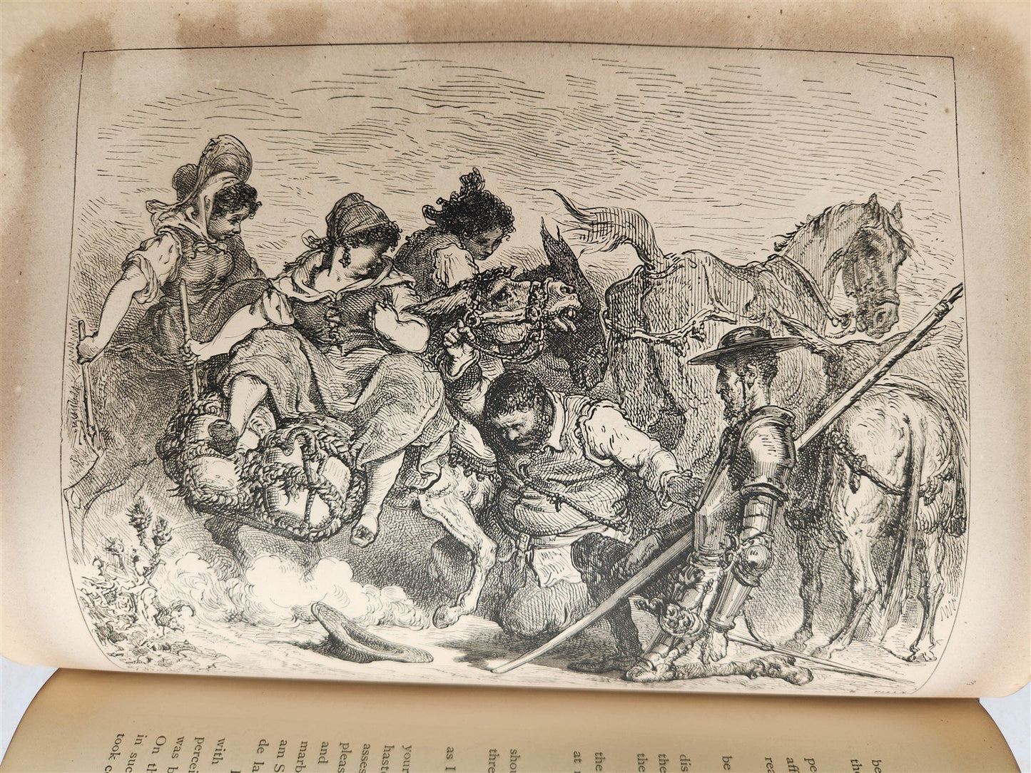 1864 DON QUIXOTE by CERVANTES antique GUSTAVE DORE ILLUSTRATED FOLIO in ENGLISH