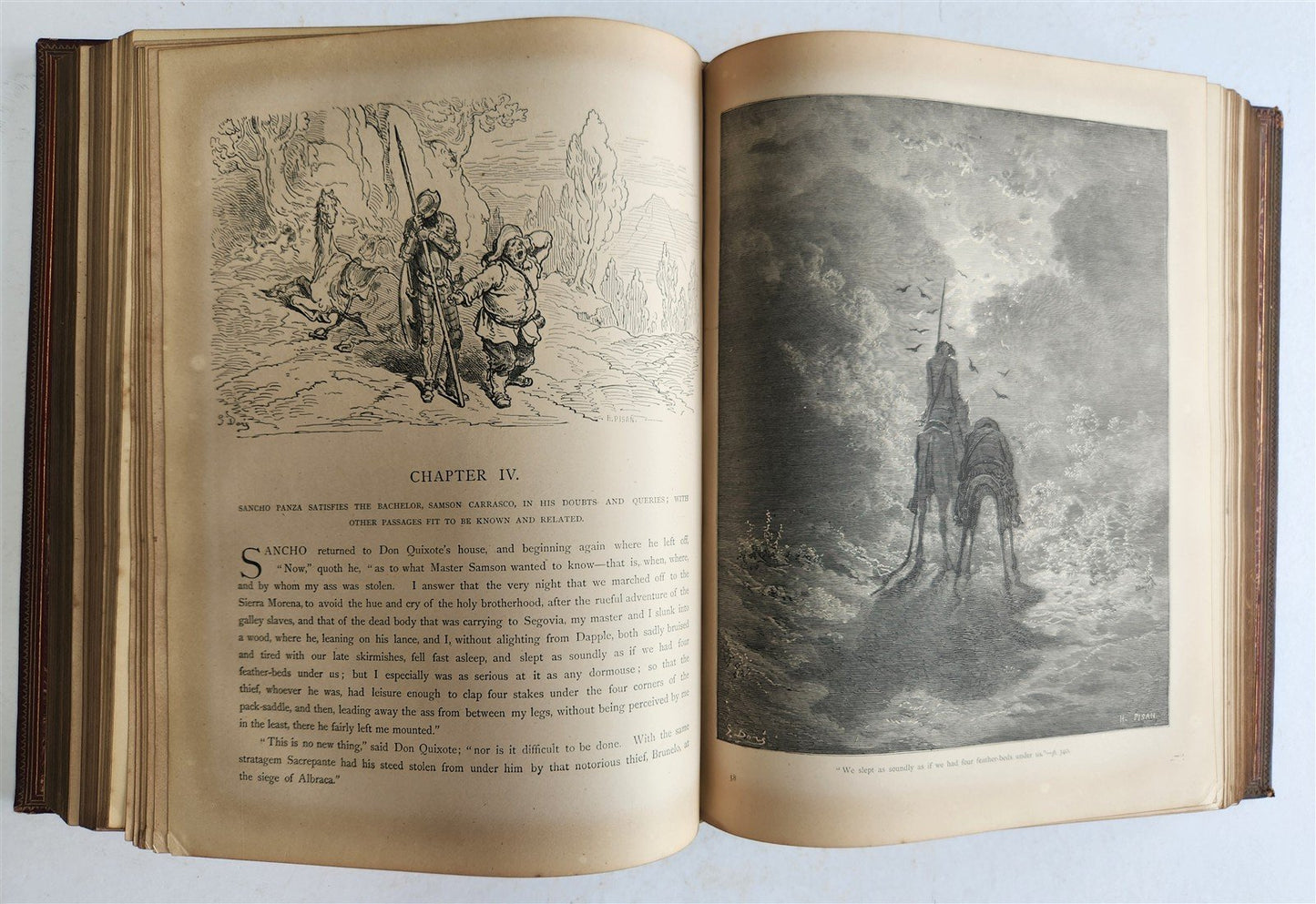1864 DON QUIXOTE by CERVANTES antique GUSTAVE DORE ILLUSTRATED FOLIO in ENGLISH