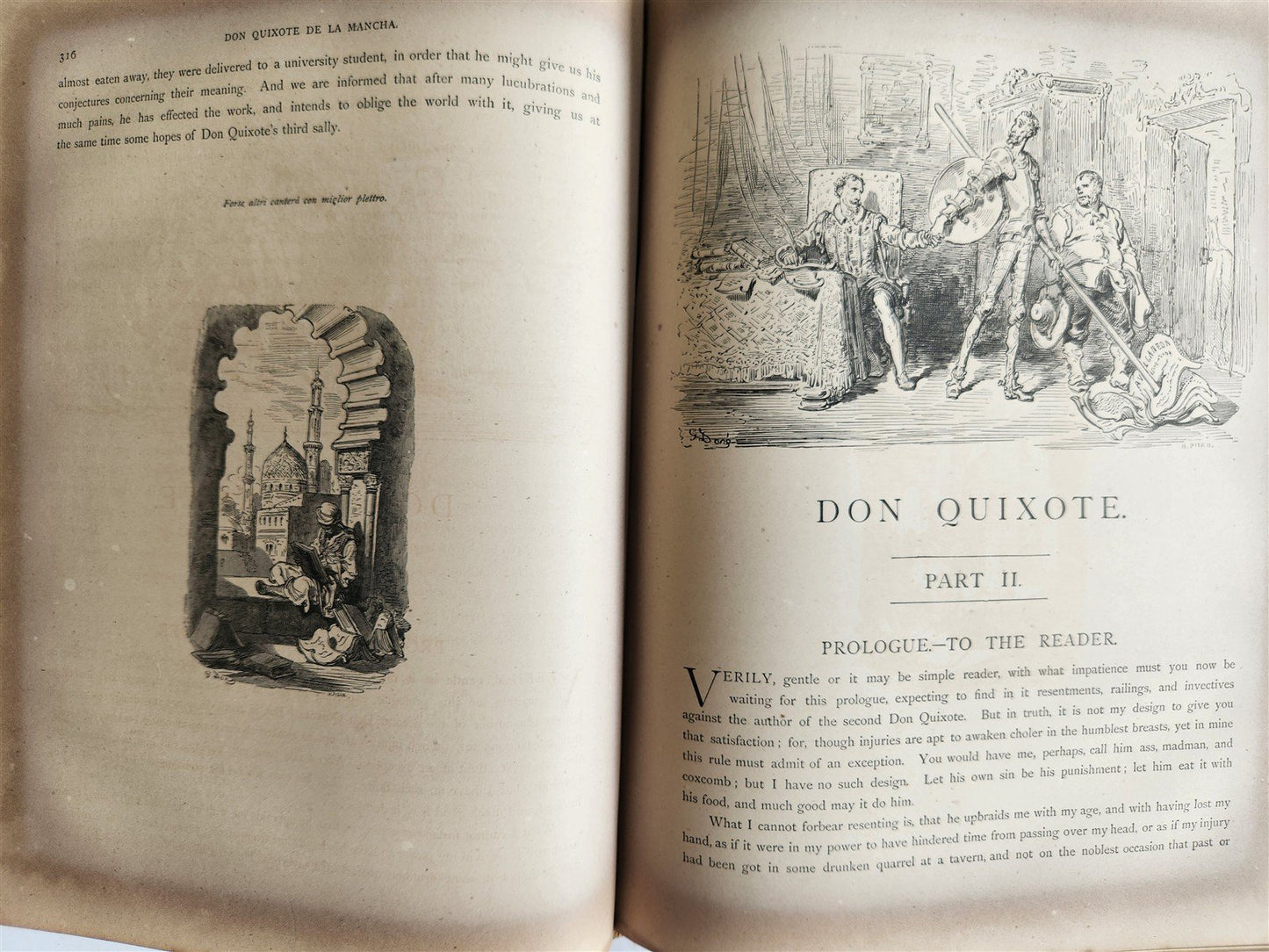 1864 DON QUIXOTE by CERVANTES antique GUSTAVE DORE ILLUSTRATED FOLIO in ENGLISH