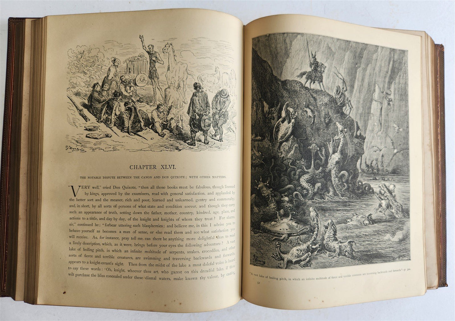 1864 DON QUIXOTE by CERVANTES antique GUSTAVE DORE ILLUSTRATED FOLIO in ENGLISH