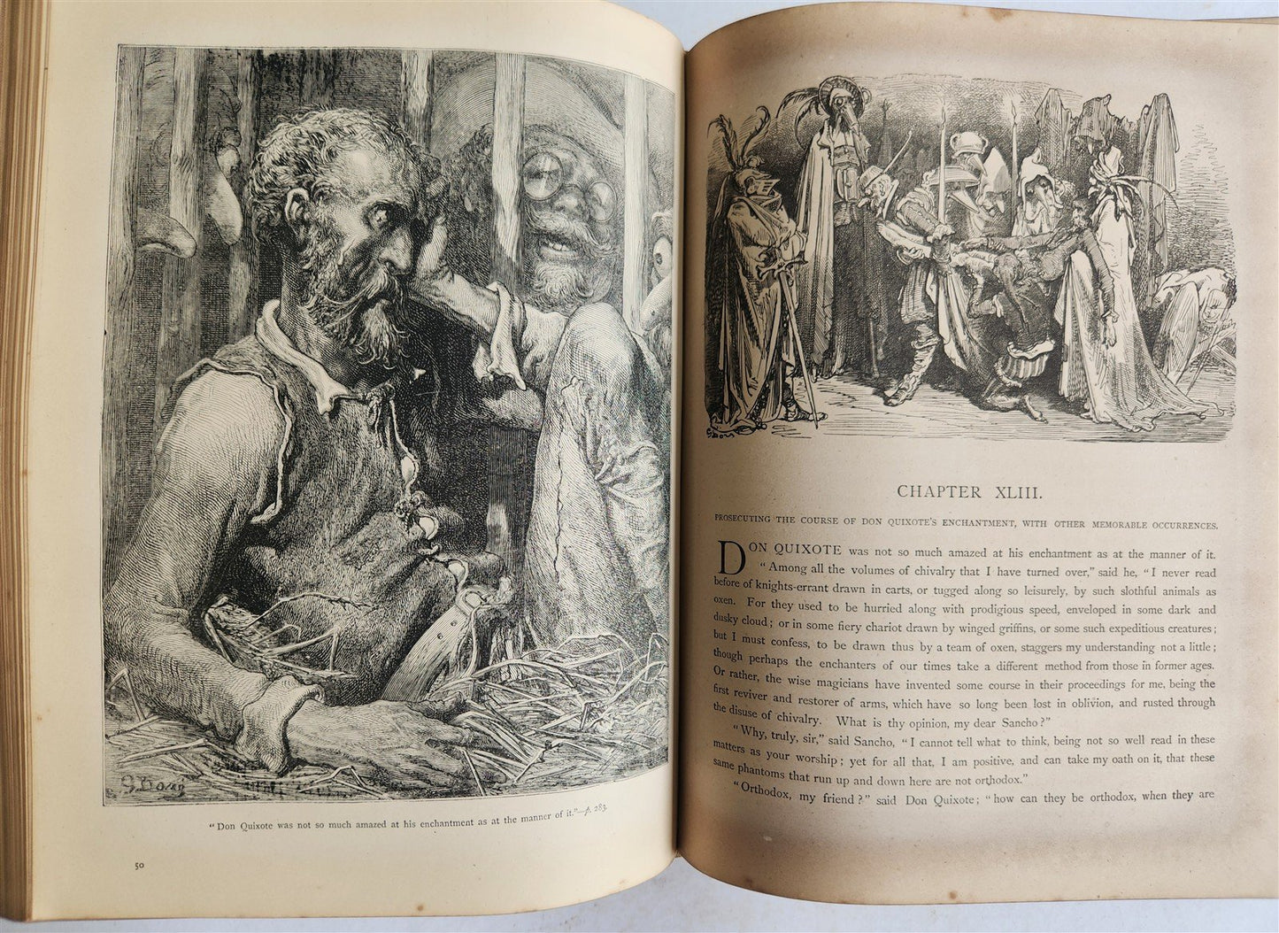 1864 DON QUIXOTE by CERVANTES antique GUSTAVE DORE ILLUSTRATED FOLIO in ENGLISH