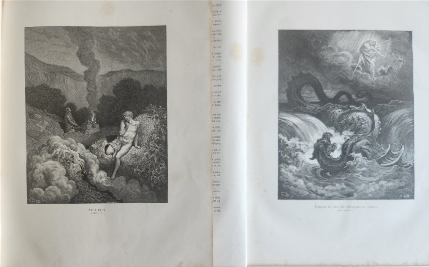 1870s BIBLE GUSTAVE DORE LLUSTRATED 2 VOLUMES MASSIVE FOLIO antique 230 plates