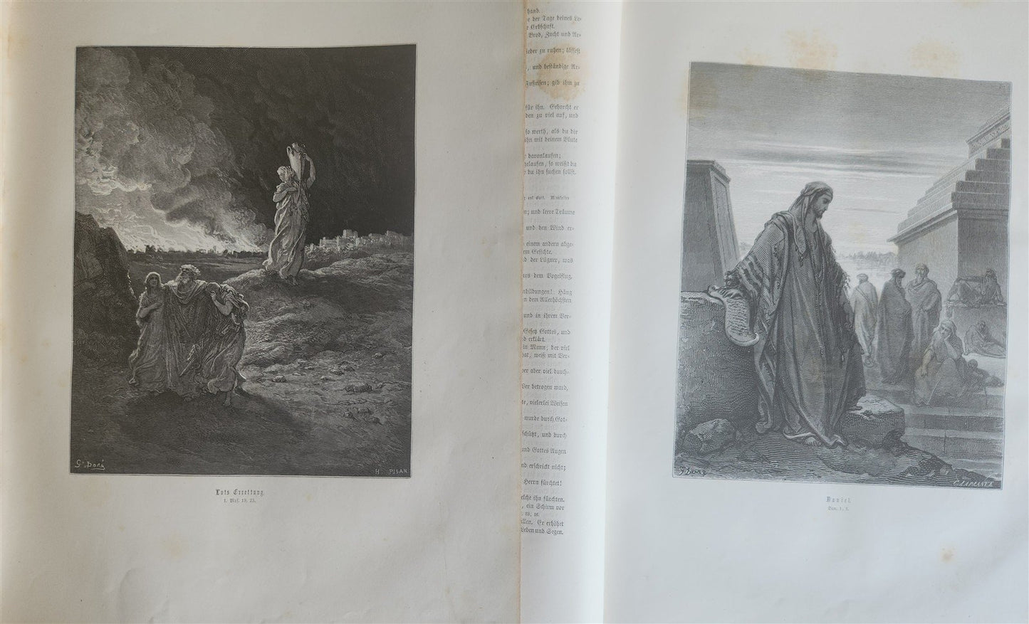 1870s BIBLE GUSTAVE DORE LLUSTRATED 2 VOLUMES MASSIVE FOLIO antique 230 plates