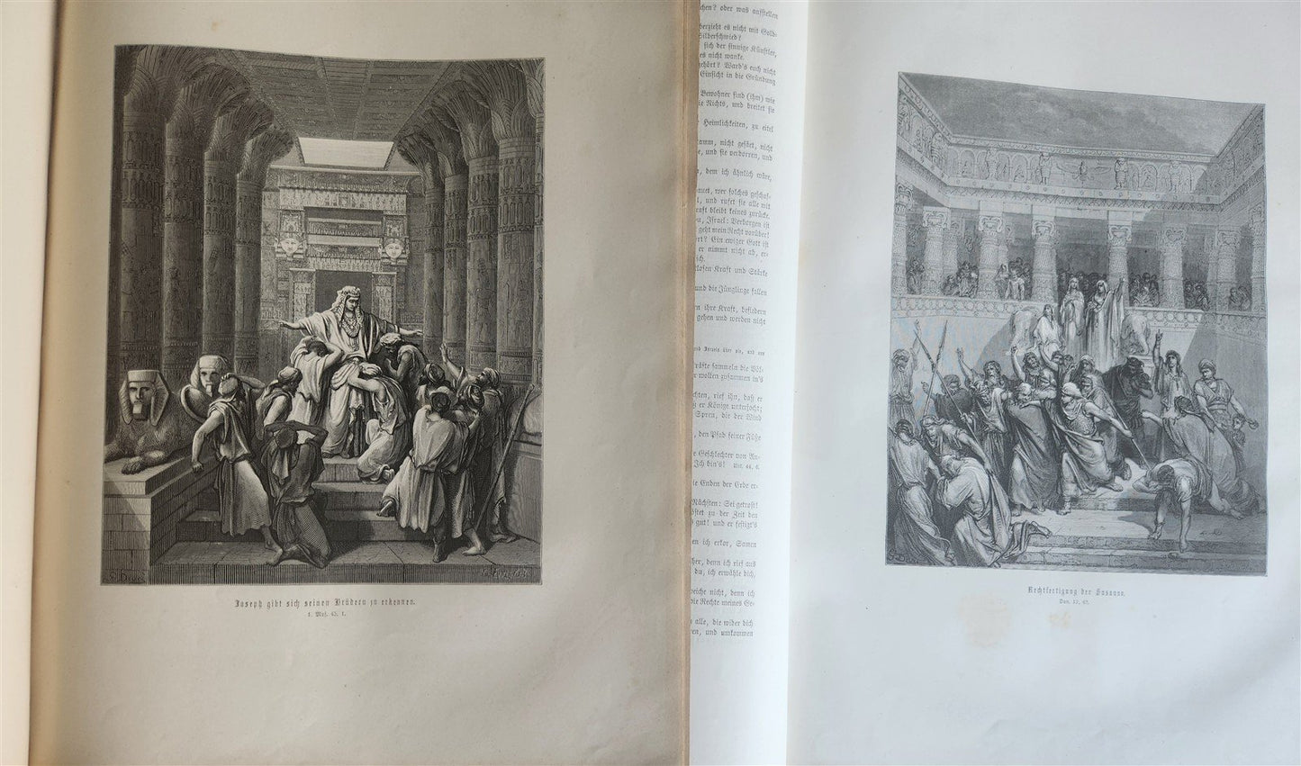 1870s BIBLE GUSTAVE DORE LLUSTRATED 2 VOLUMES MASSIVE FOLIO antique 230 plates