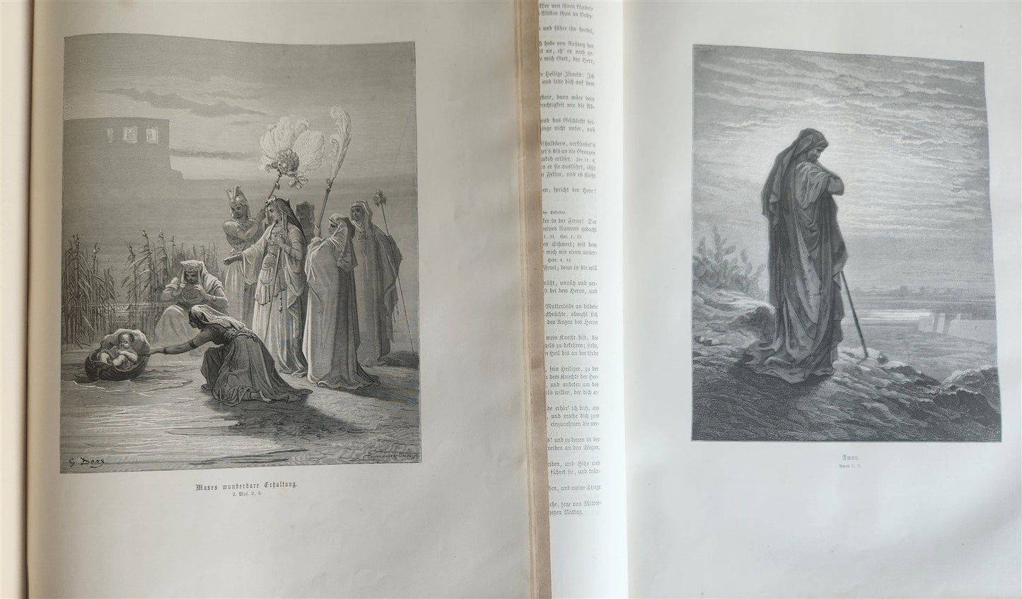 1870s BIBLE GUSTAVE DORE LLUSTRATED 2 VOLUMES MASSIVE FOLIO antique 230 plates