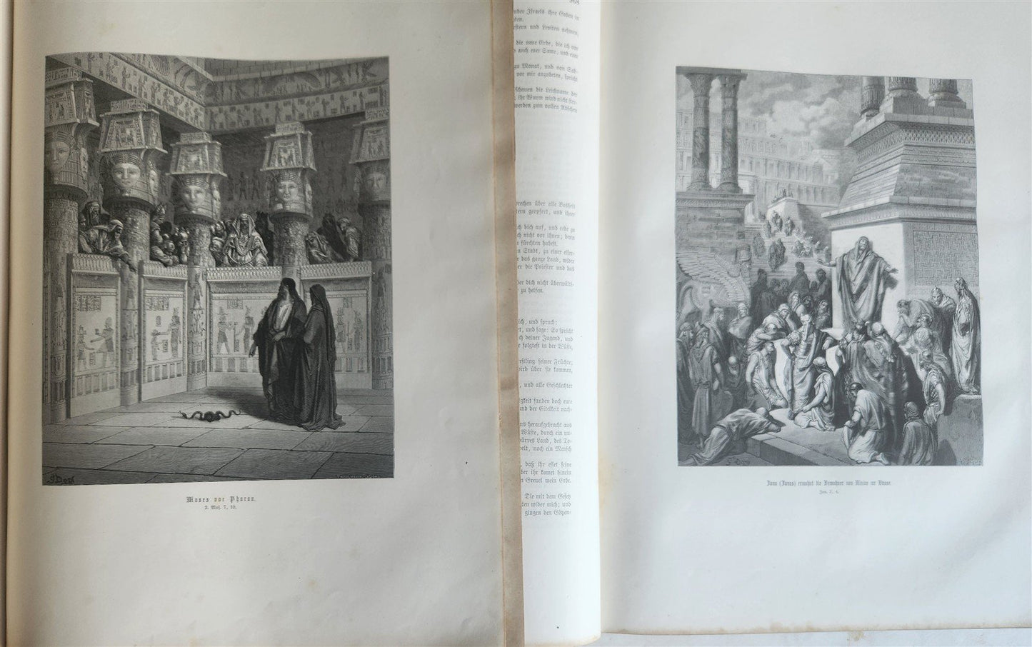 1870s BIBLE GUSTAVE DORE LLUSTRATED 2 VOLUMES MASSIVE FOLIO antique 230 plates