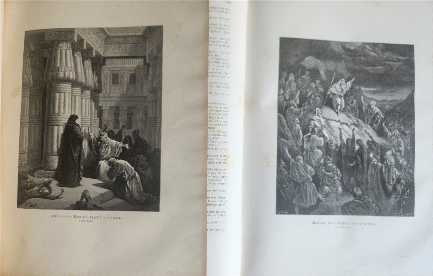 1870s BIBLE GUSTAVE DORE LLUSTRATED 2 VOLUMES MASSIVE FOLIO antique 230 plates