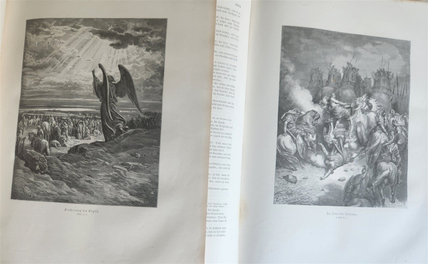 1870s BIBLE GUSTAVE DORE LLUSTRATED 2 VOLUMES MASSIVE FOLIO antique 230 plates