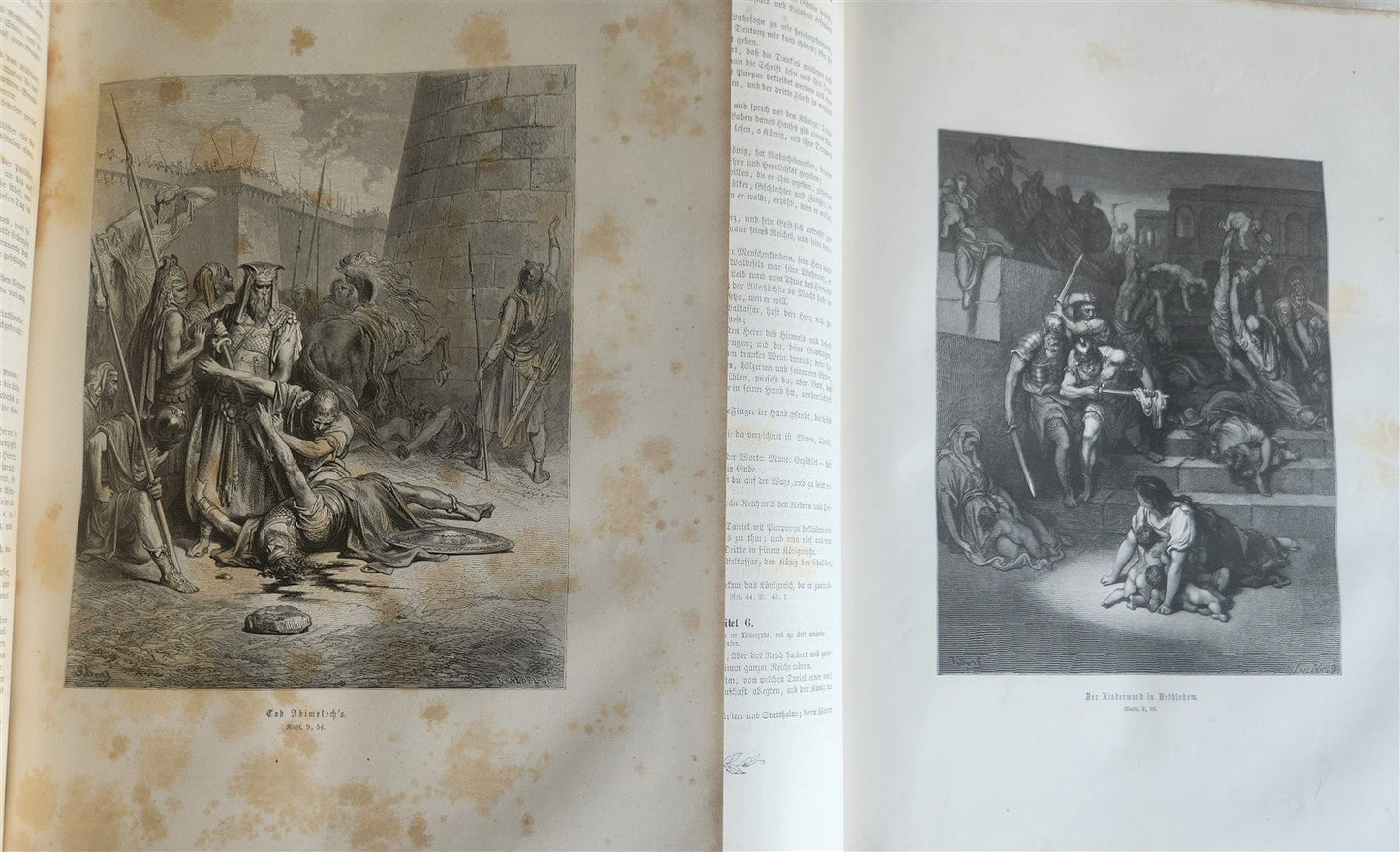 1870s BIBLE GUSTAVE DORE LLUSTRATED 2 VOLUMES MASSIVE FOLIO antique 230 plates