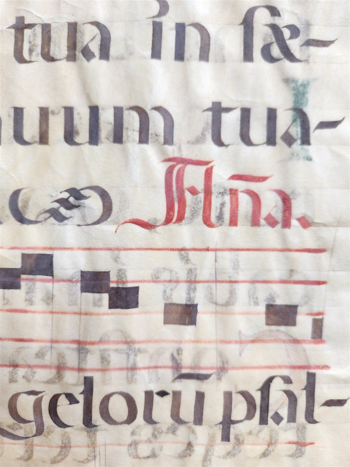 16th century ANTIPHONAL VELLUM MANUSCRIPT antique LITURGICAL TEXT in LATIN 18x27