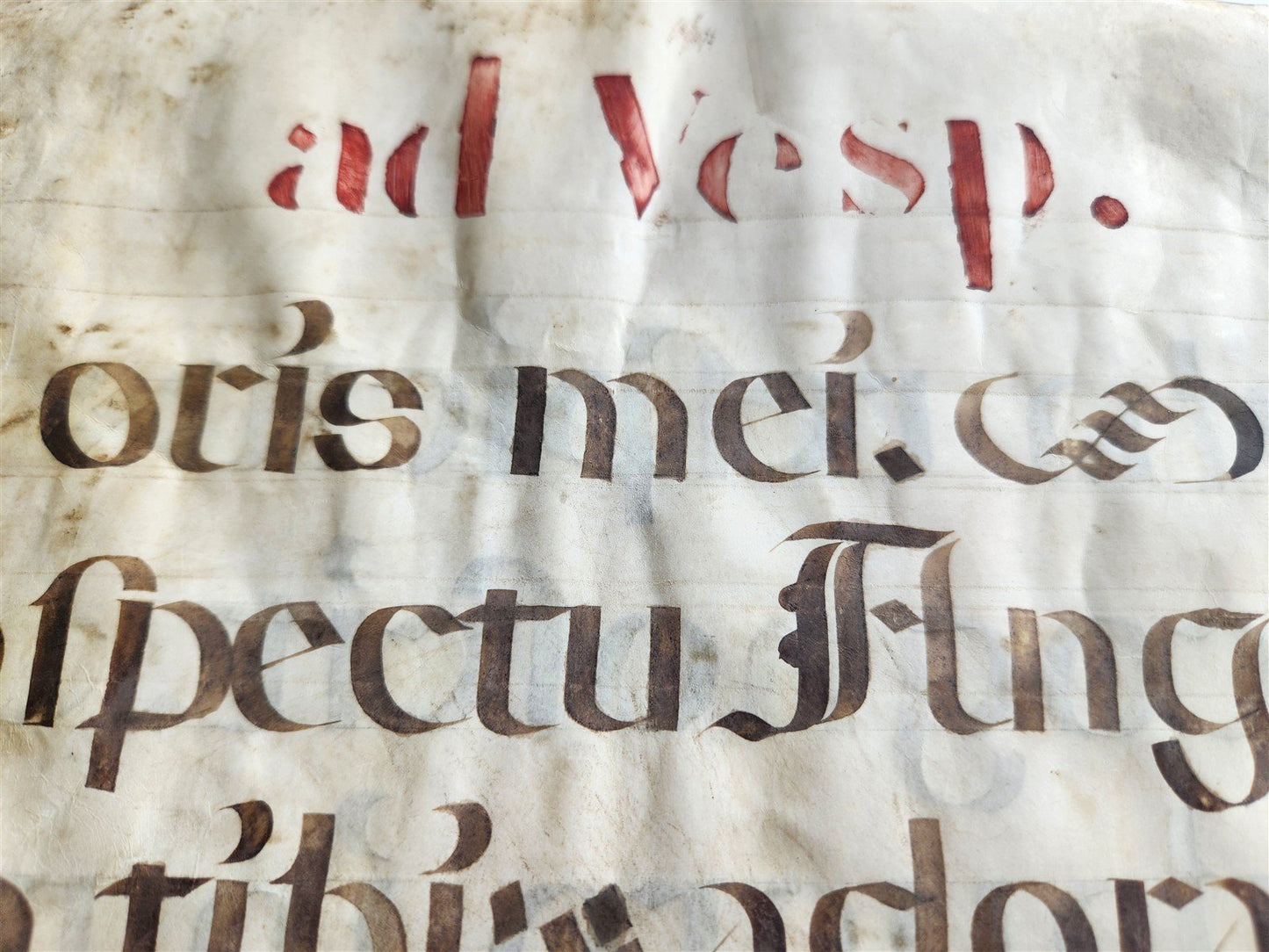 16th century ANTIPHONAL VELLUM MANUSCRIPT antique LITURGICAL TEXT in LATIN 18x27