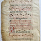 16th cent. ANTIPHONAL MUSIC CHART VELLUM MANUSCRIPT antique LITURGICAL TEXT