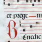 17th cent. ANTIPHONAL MUSIC CHART VELLUM MANUSCRIPT antique LITURGICAL TEXT