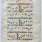 17th century ANTIPHONAL MUSIC CHART VELLUM MANUSCRIPT antique LITURGICAL TEXT