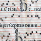 17th century ANTIPHONAL MUSIC CHART VELLUM MANUSCRIPT antique LITURGICAL TEXT