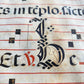 17th century ANTIPHONAL MUSIC CHART VELLUM MANUSCRIPT antique LITURGICAL TEXT