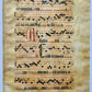 17th cent. ANTIPHONAL MUSIC CHART VELLUM MANUSCRIPT antique LITURGICAL in LATIN
