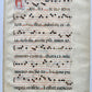 17th century ANTIPHONAL MUSIC CHART VELLUM MANUSCRIPT antique LITURGICAL LATIN