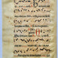 17th century ANTIPHONAL MUSIC CHART VELLUM MANUSCRIPT antique LITURGICAL LATIN