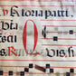 17th century ANTIPHONAL MUSIC CHART VELLUM MANUSCRIPT antique LITURGICAL LATIN