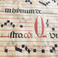 17th century ANTIPHONAL MUSIC CHART VELLUM MANUSCRIPT antique LITURGICAL 18x26"