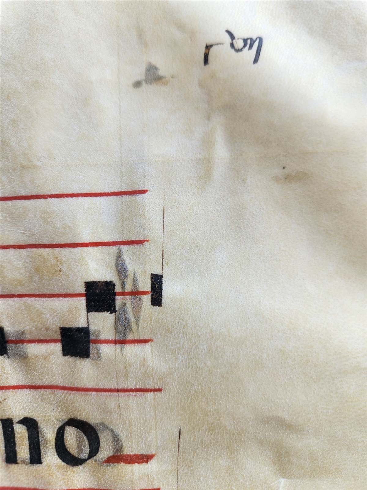 17th century ANTIPHONAL MUSIC CHART VELLUM MANUSCRIPT antique LITURGICAL 18x26"