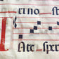 17th cent. ANTIPHONAL MUSIC CHART VELLUM MANUSCRIPT antique LITURGICAL 18 x 26"