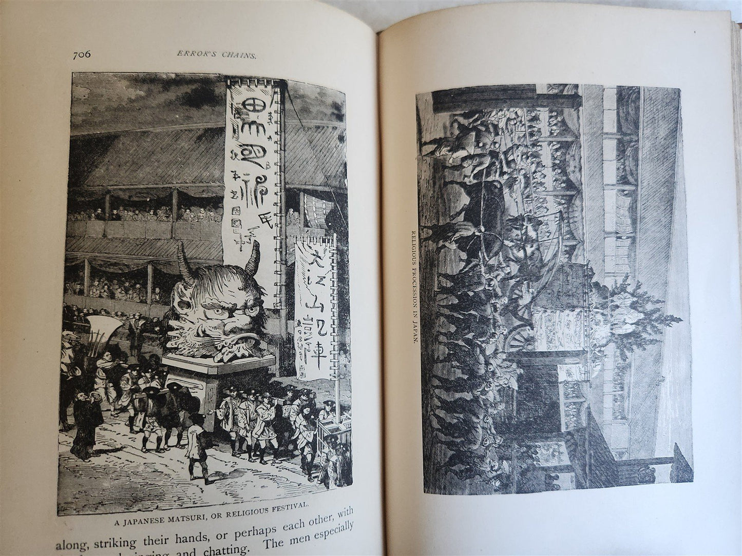1883 ILLUSTRATED WORLD'S BELIEFS antique ERROR'S CHAINS FORGED & BROKEN occult