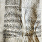 TORAH SCROLL FRAGMENT MANUSCRIPT on VELLUM 19th cent. ANTIQUE BIBLE DEUTERONOMY