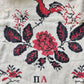 VINTAGE RUSSIAN or UKRAINIAN EMBROIDERED LINEN RUSHNIK or TABLE RUNNER w/FLOWERS