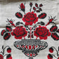 VINTAGE RUSSIAN EMBROIDERED LINEN RUSHNIK or TABLE RUNNER w/FLOWERS