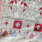 VINTAGE RUSSIAN or UKRAINIAN EMBROIDERED LINEN RUSHNIK or TABLE RUNNER -ROOSTERS