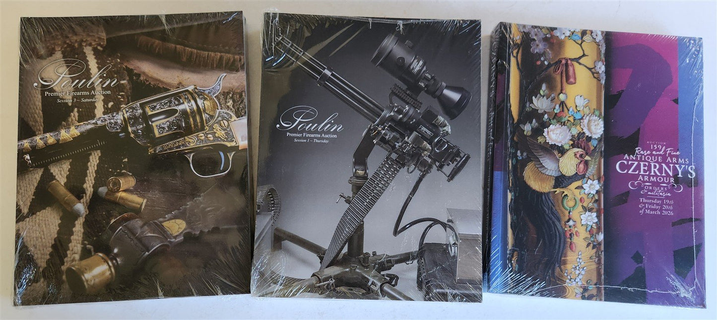 ANTIQUE WEAPONS & FIREARMS LOT of 5 2026 POULIN & CZARNY'S AUCTION CATALOGS